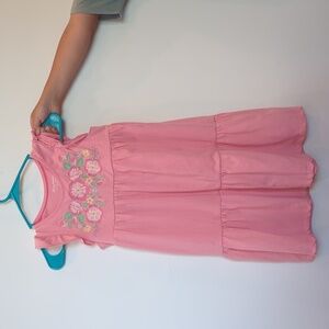 Tommy Bahama dress, girls size L (10-12) light pink with flower stitching